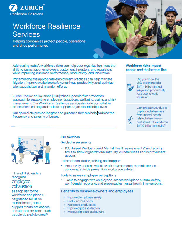 Workforce Resilience Services Fact Sheet Thumbnail