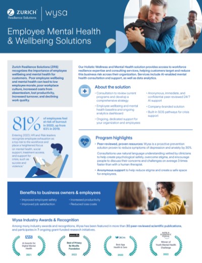Mental Health Fact Sheet Zurich