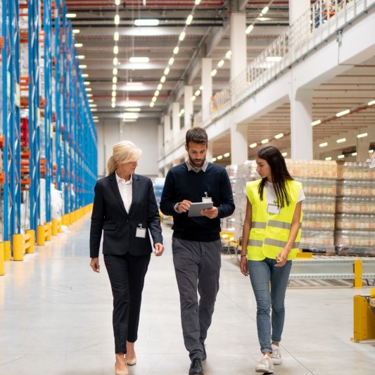 Safety team walking floor