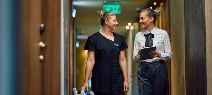 hospitality workers at hotel