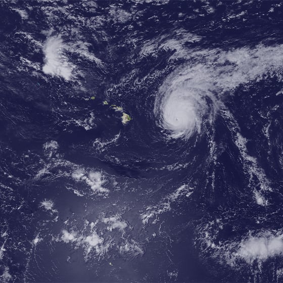 Satellite image of a hurricane