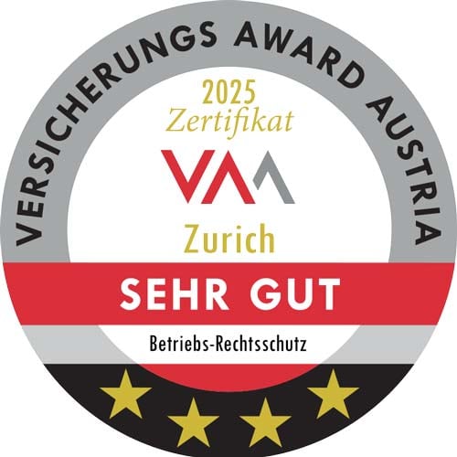 VAA Auszeichnung 2025 für den Betriebsrechtsschutz von Zurich Versicherung Österreich