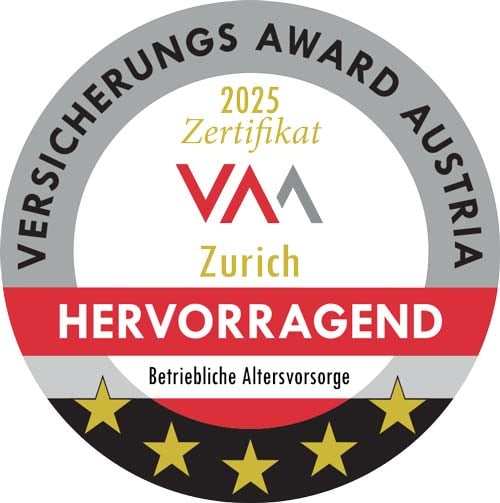VAA Auszeichnung 2025 für die betriebliche Altersvorsorge von Zurich Versicherung Österreich