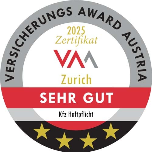 VAA Auszeichnung 2025 für die Kfz-Haftpflichtversicherung von Zurich Versicherung Österreich