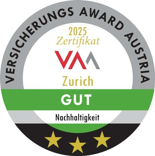 VAA Auszeichnung 2025 für die Nachhaltigkeit von Zurich Versicherung Österreich
