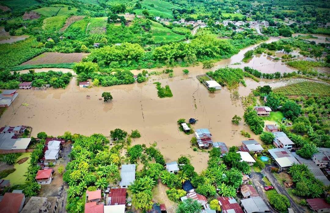 Flooded urban area