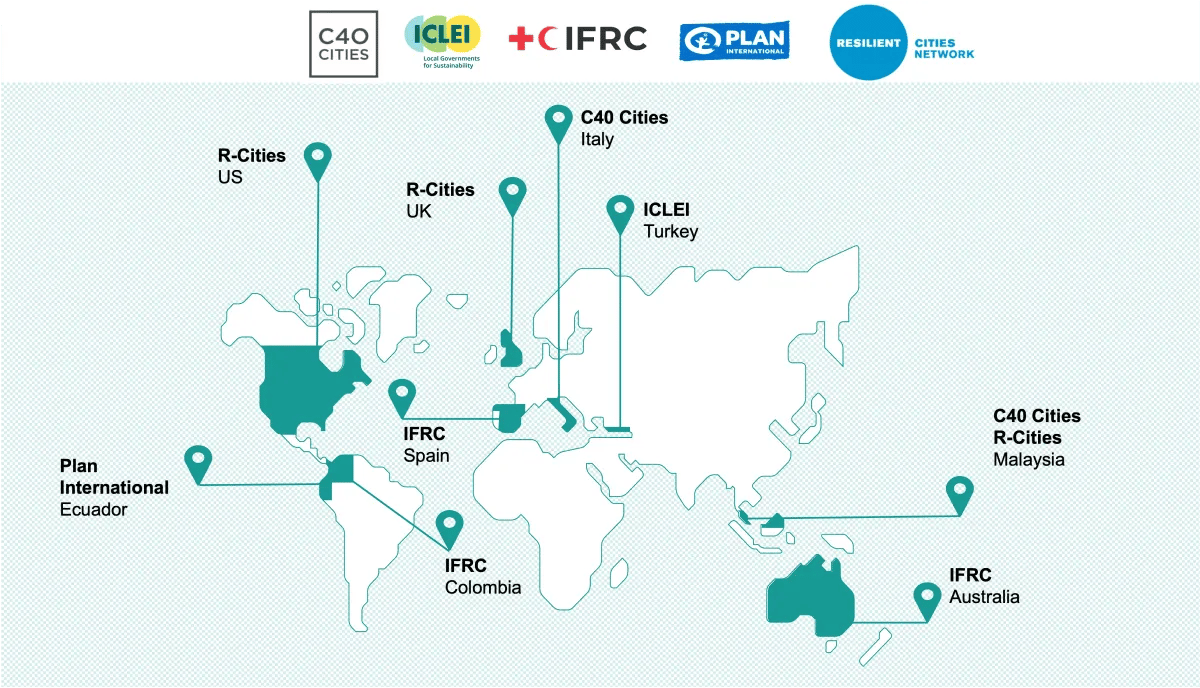 Map of the cities and countries where the UCRP is launching