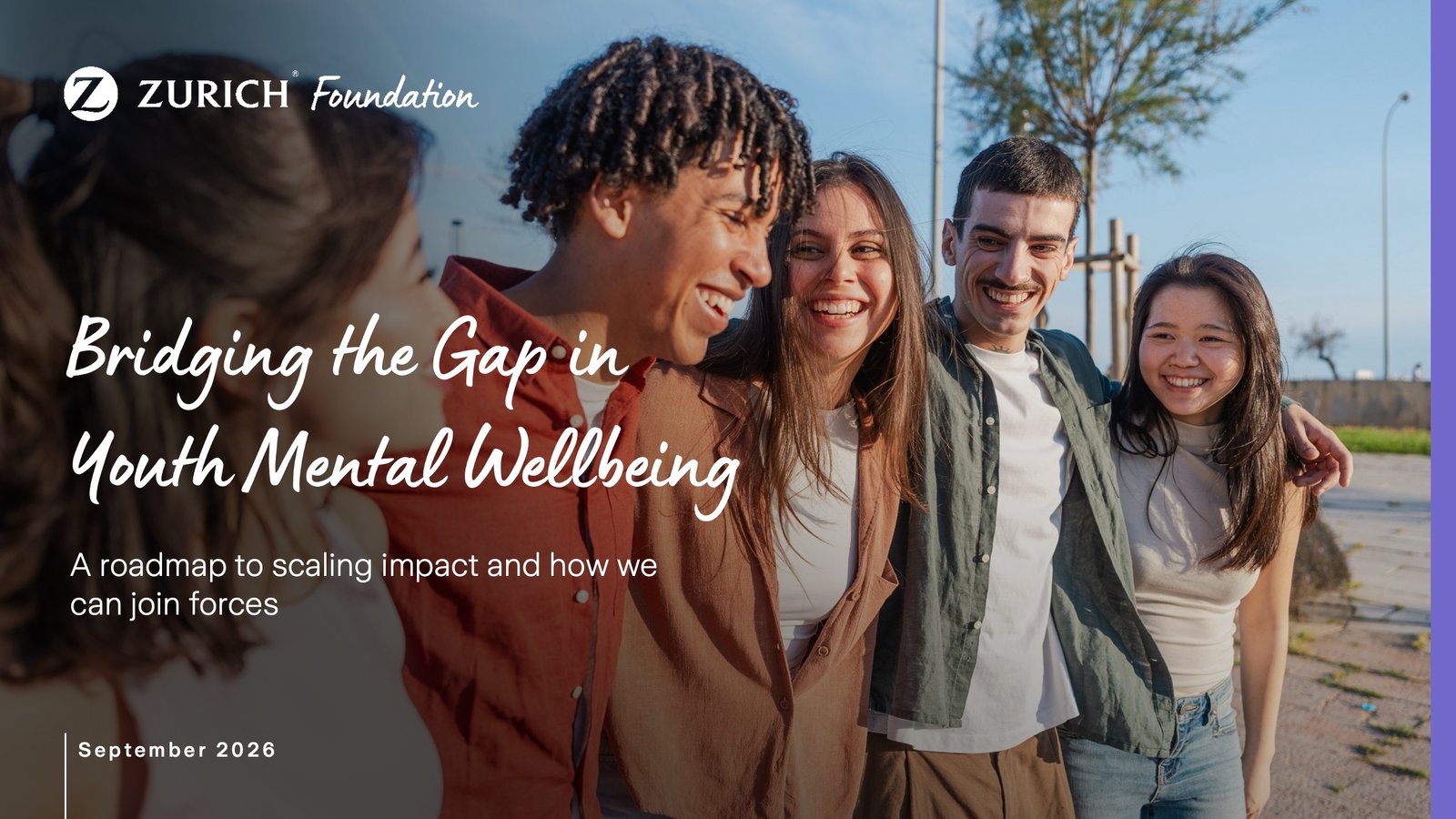 Title page of Bridging the Gap in Youth Mental Health - a roadmap to joining forces