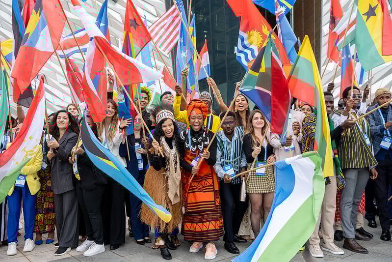 A group of young changemakers at the One Young World summit