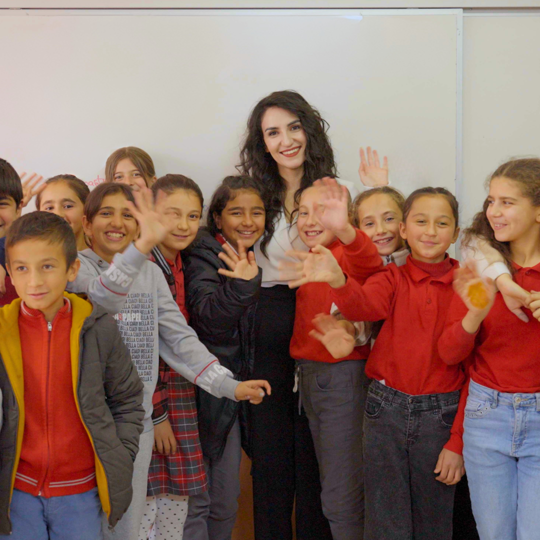 Teacher with a group of students